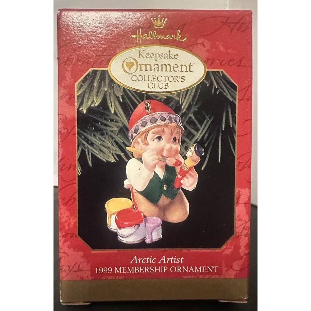 NEW Hallmark ARCTIC ARTIST Elf 1999 Ornament Christmas Club Keepsake